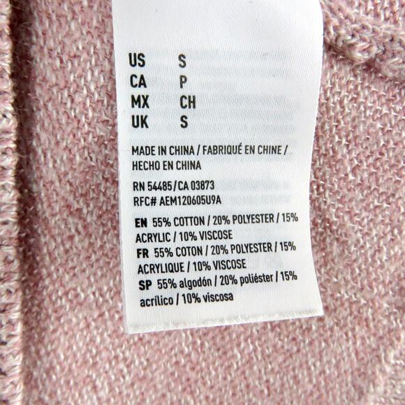 American Eagle Dusty Rose Pink Knit Open Shoulder Knit Sweater Small Cozycore - Picture 5 of 5